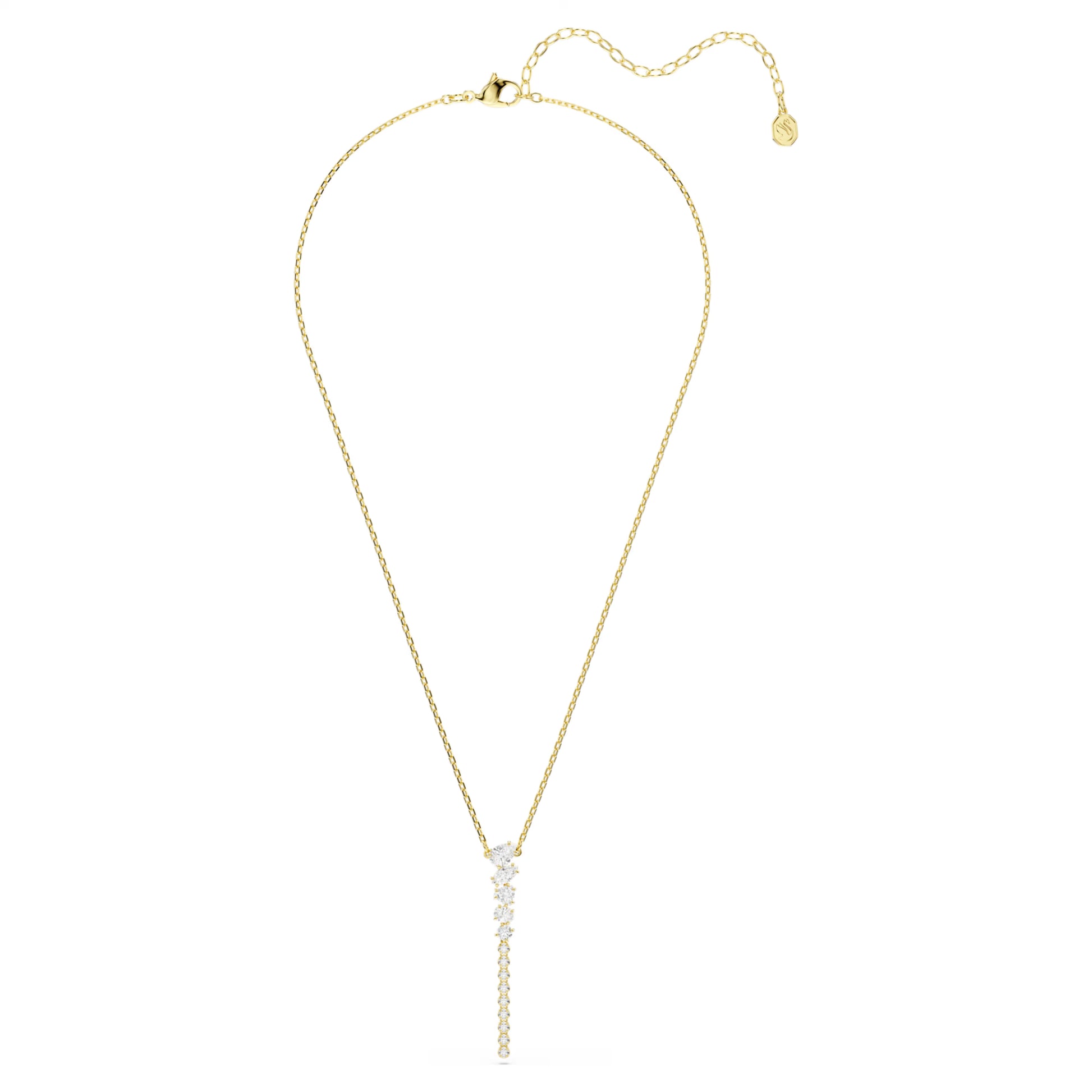 Swarovski Mesmera Y Necklace with Mixed-Cut White Crystal in Gold