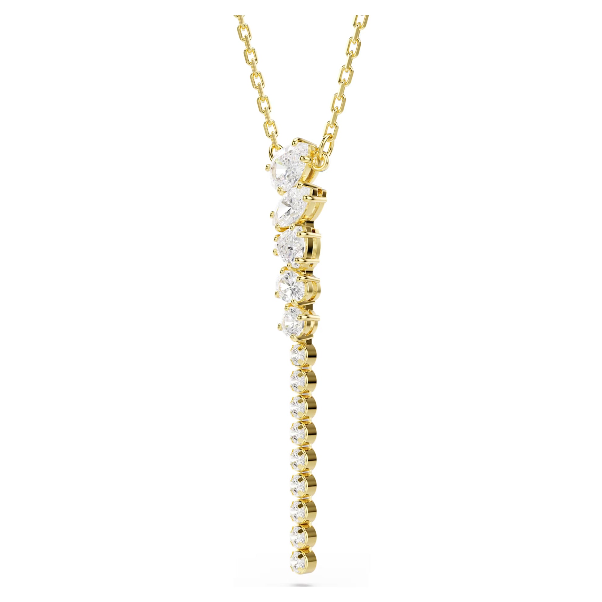 Swarovski Mesmera Y Necklace with Mixed-Cut White Crystal in Gold