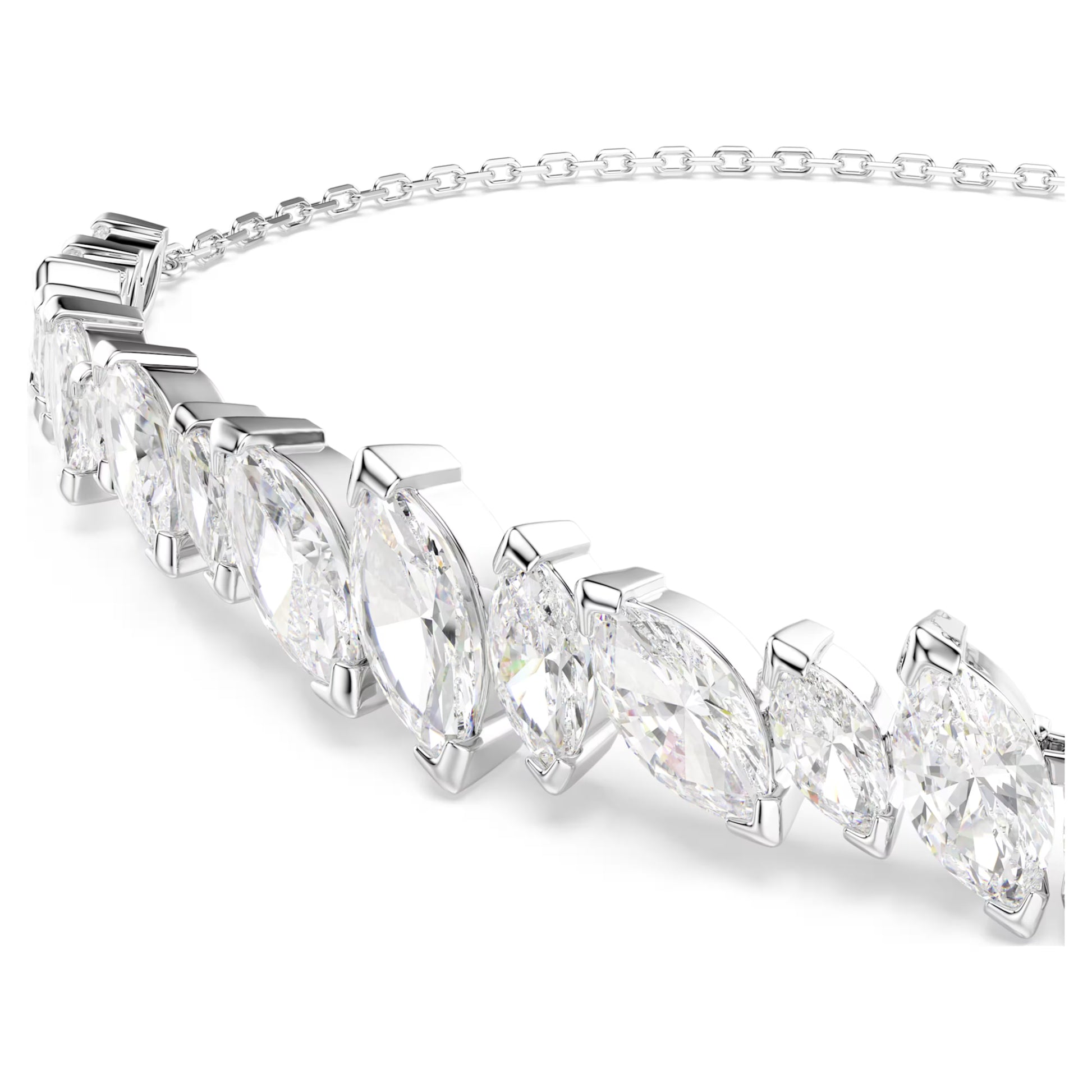 Swarovski Mesmera Bracelet with Marquise-Cut White Crystal in Rhodium Silver