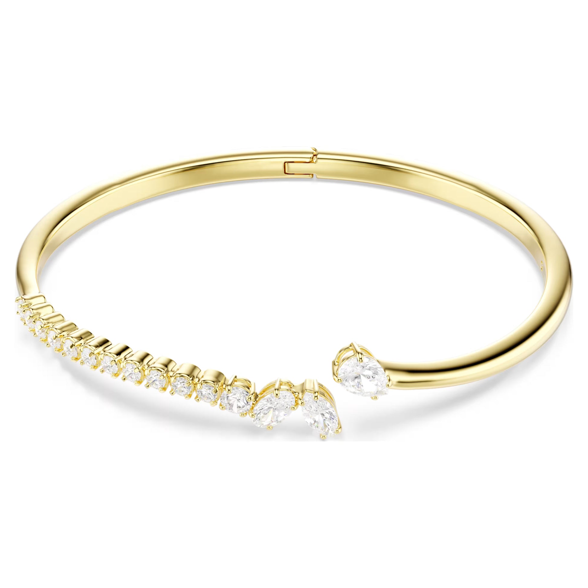 Swarovski Mesmera Open Bangle with Mixed-Cut White Crystal in Gold, M