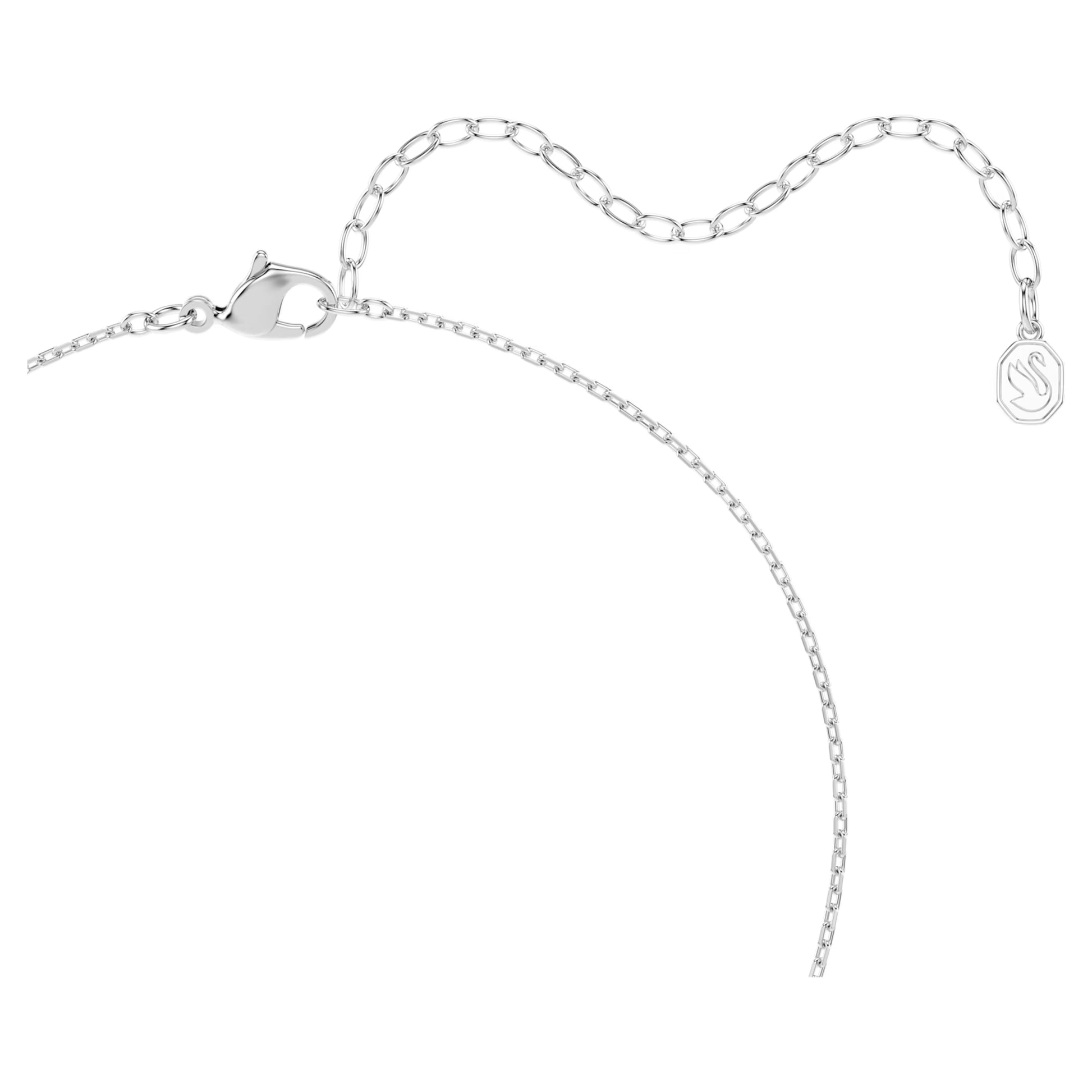 Swarovski Una Angelic Necklace & Earrings Set with Cushion-Cut White Crystal in Rhodium Silver