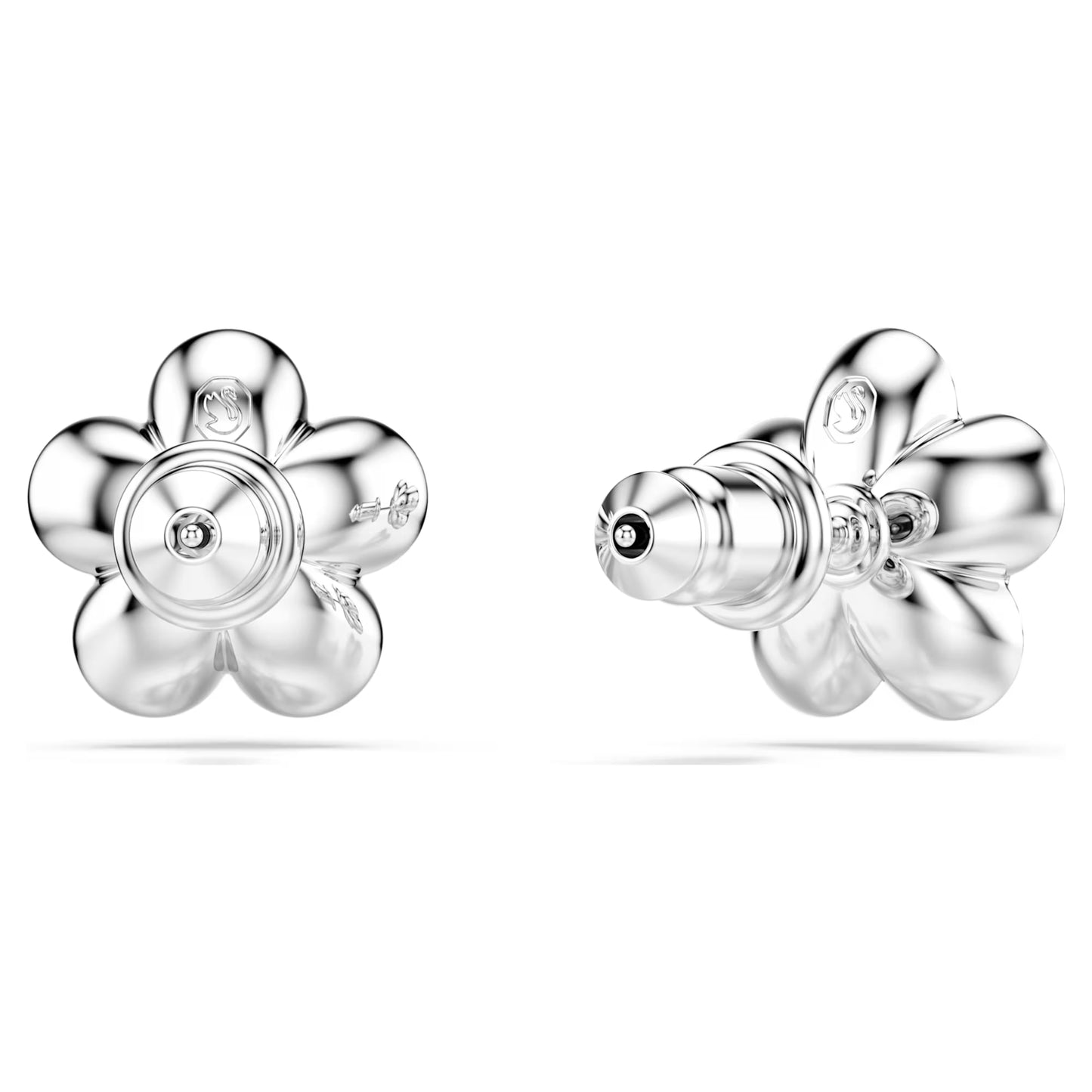 Ariana Grande x Swarovski Flower Stud Earrings with Round-Cut Crystal & Pearl in Rhodium Silver