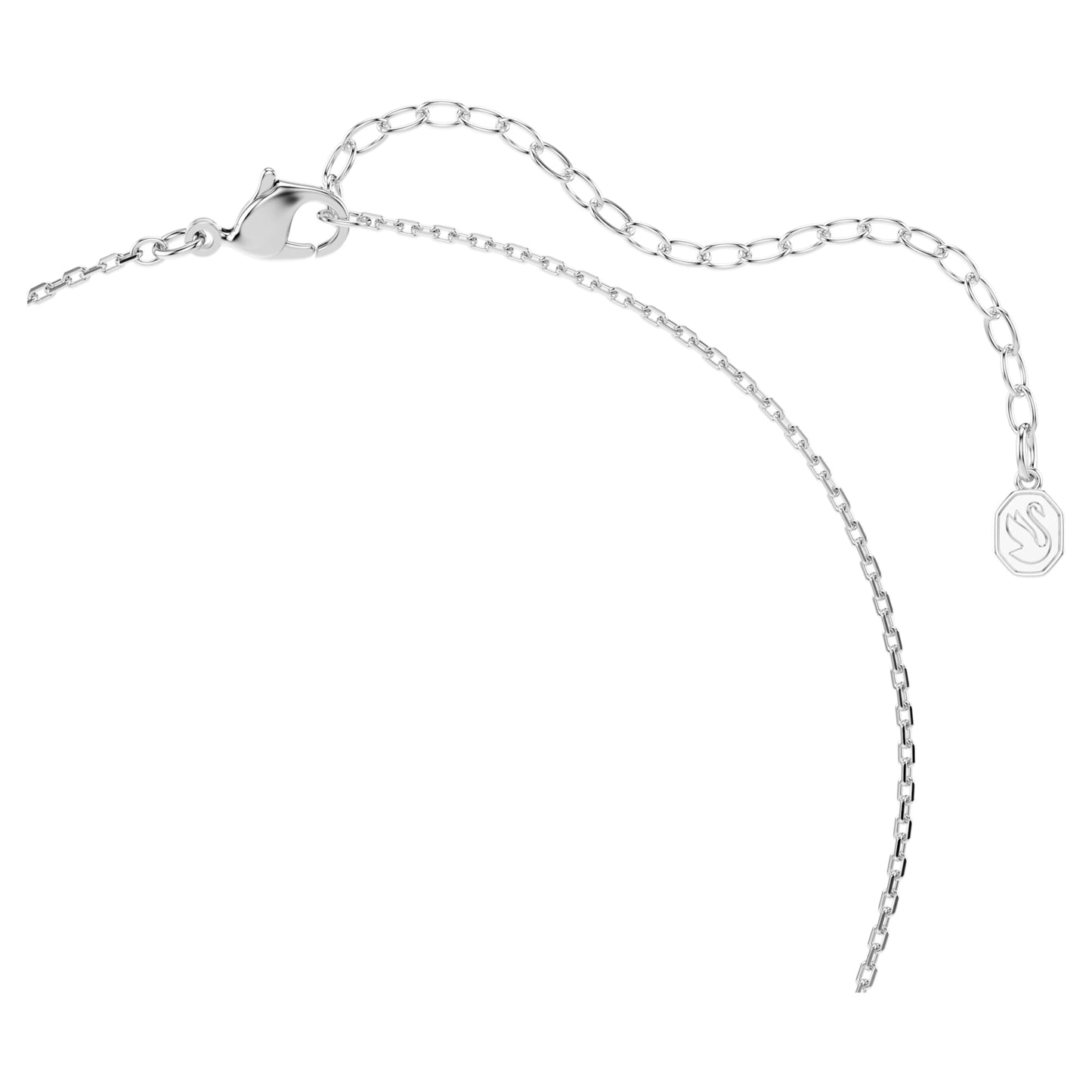 Chroma Heart Pendant Necklace with Mixed-Cut Pink Crystal in Rhodium Silver