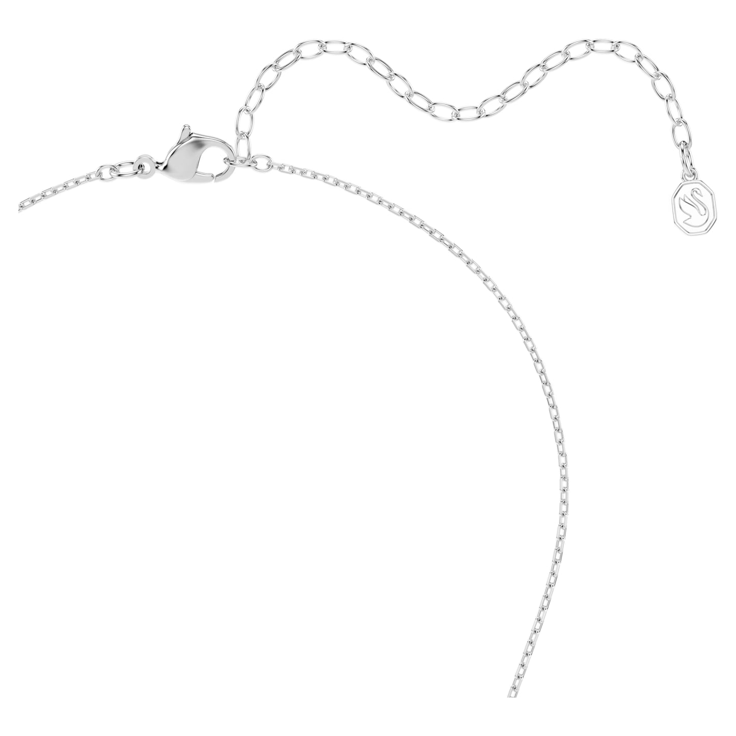 Mesmera Pendant Necklace with Marquise-Cut White Crystal in Rhodium Silver
