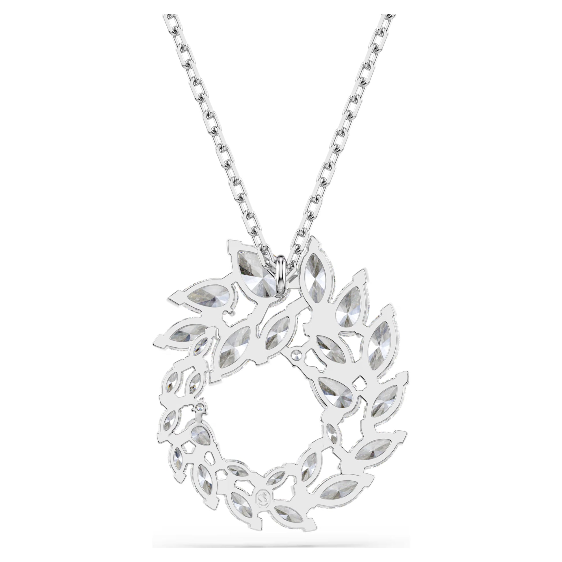 Swarovski Mesmera Pendant Necklace with Marquise-Cut White Crystal in Rhodium Silver