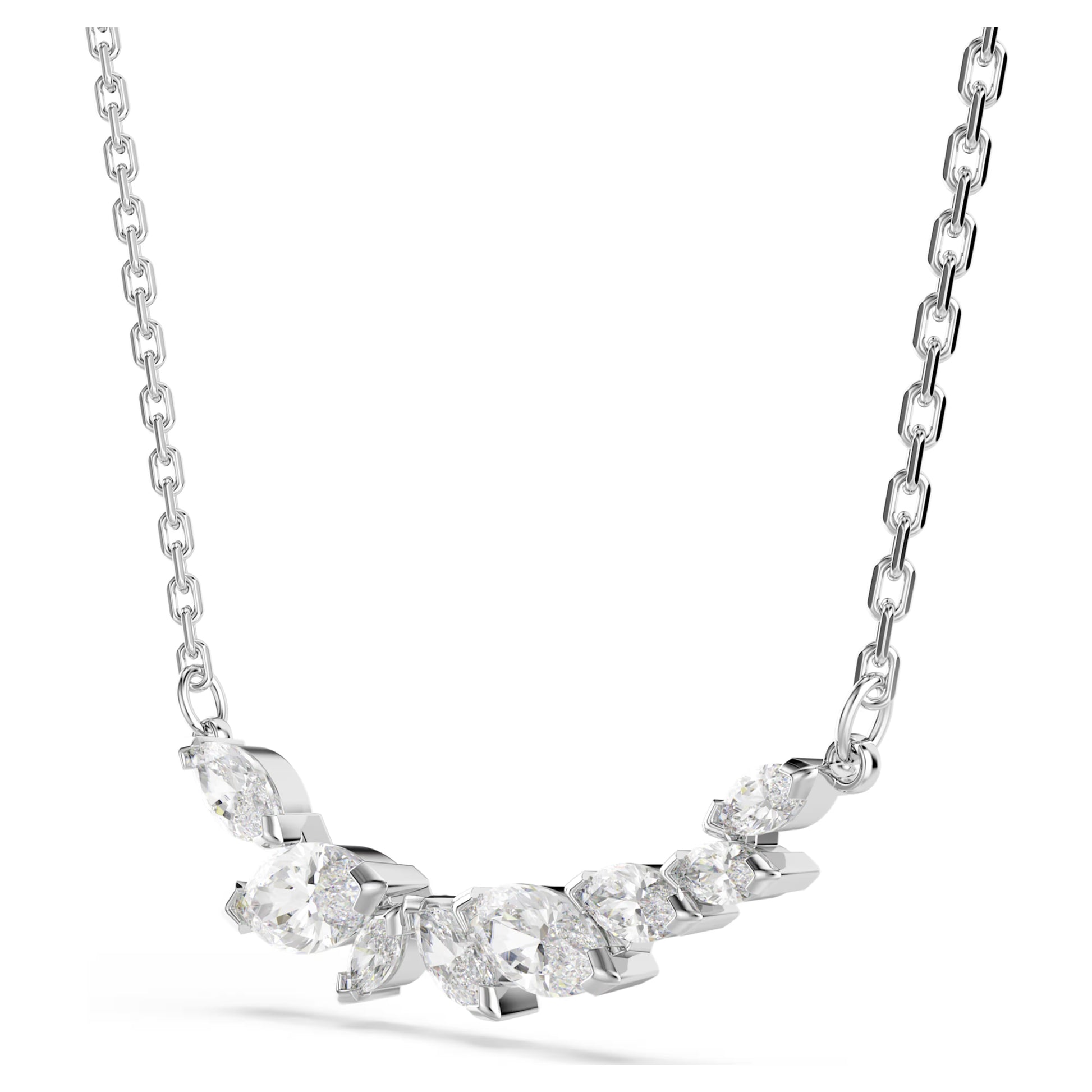 Swarovski Mesmera Necklace with Marquise-Cut White Crystal in Rhodium Silver