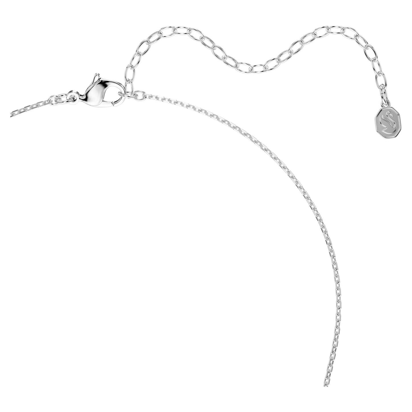 Mesmera Necklace with Marquise-Cut White Crystal in Rhodium Silver