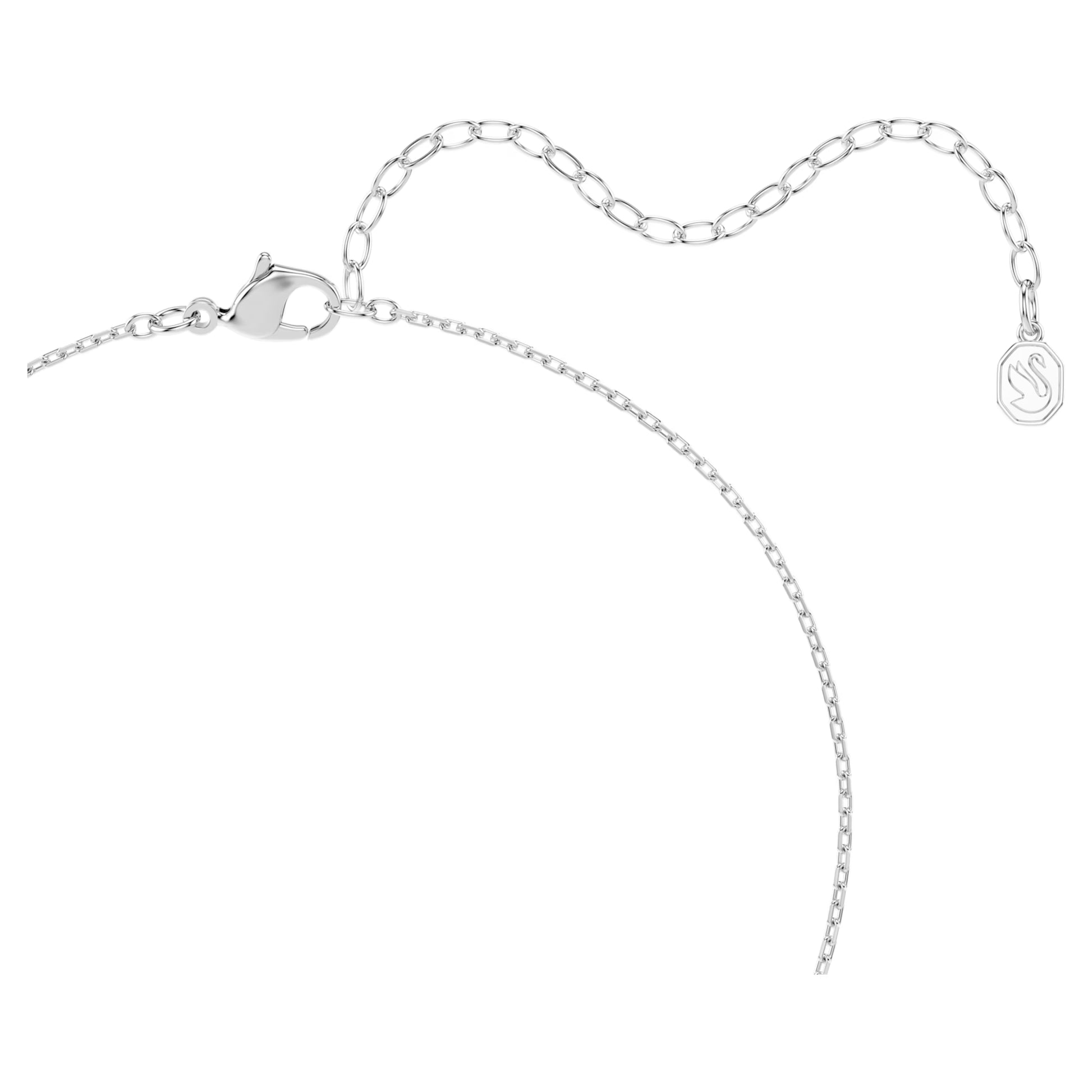Swarovski Millenia Pendant Necklace with Cushion-Cut Blue Crystal in Rhodium Silver