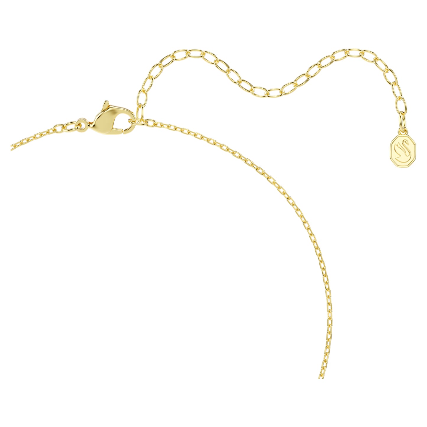 Una Angelic Pendant Necklace with Cushion-Cut White Crystal in Gold