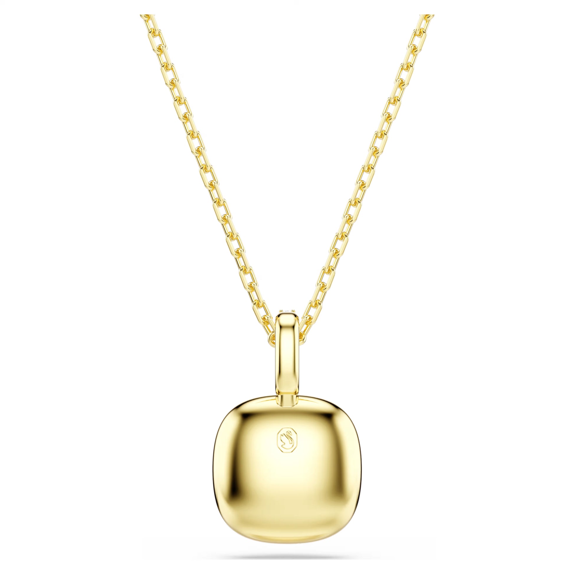 Swarovski Una Angelic Pendant Necklace with Cushion-Cut White Crystal in Gold