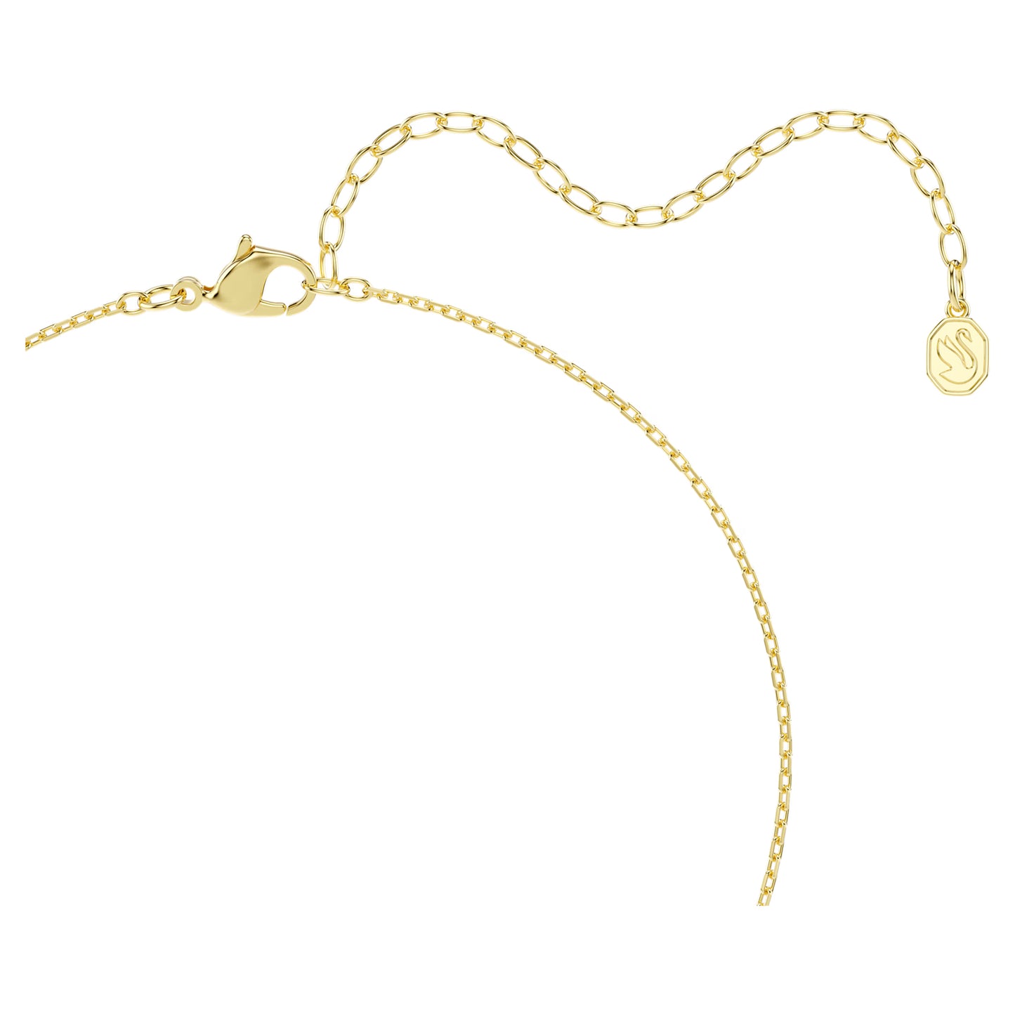 Millenia Pendant Necklace with Cushion Cut Green Crystal in 18ct Yellow Gold Finish