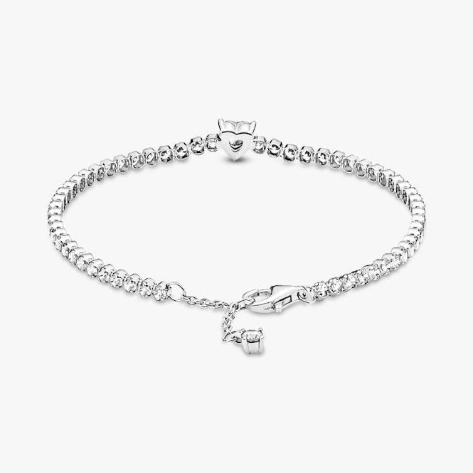 Sparkling Heart Tennis Bracelet, 20cm