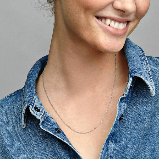 Classic 1.5 mm wide Cable Chain Necklace, 90cm