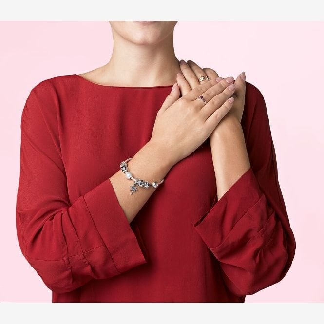 Moments Snake Chain Barrel Clasp Bracelet, 17cm