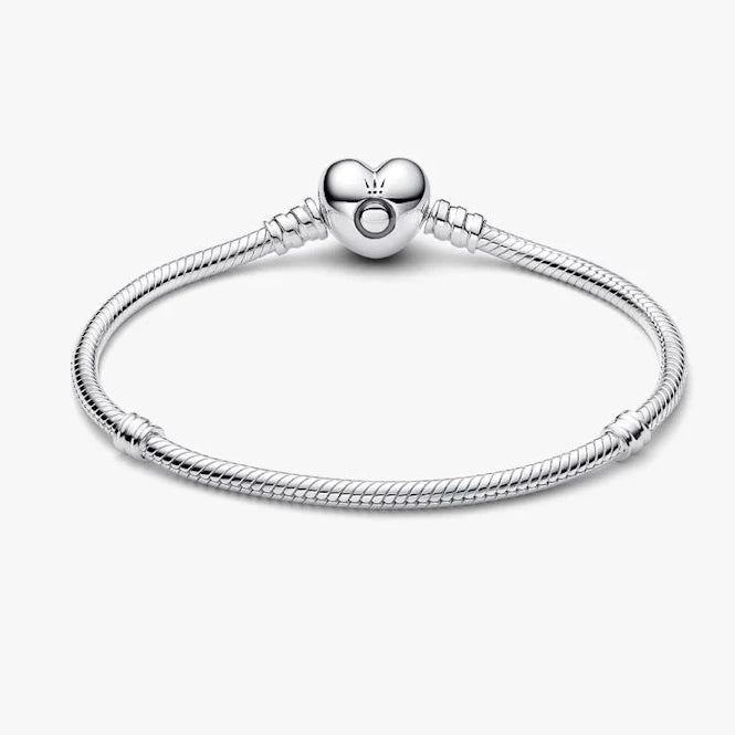 Pandora Moments Heart Clasp Snake Chain Bracelet, 23cm