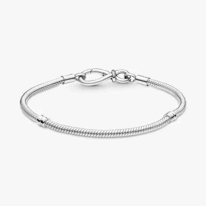 Moments Infinity Knot Snake Chain Bracelet, 21cm
