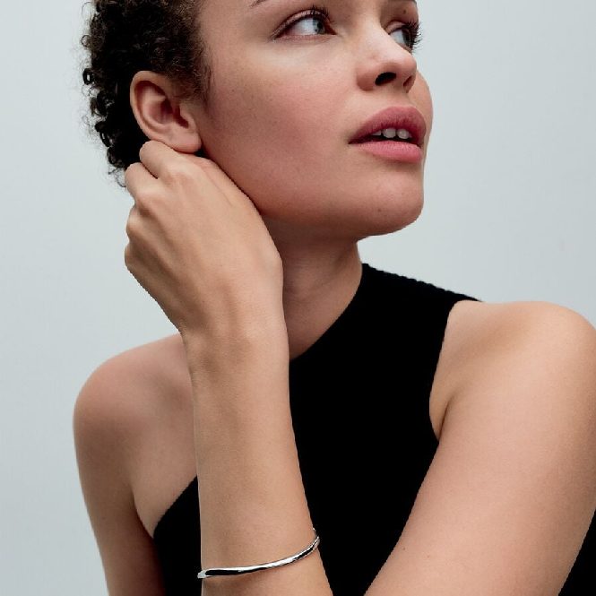 Pandora Organically Shaped Bangle, 17cm