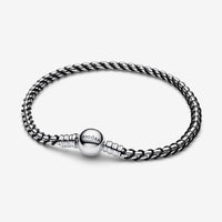 Black Cord Box Chain Bracelet, 20cm