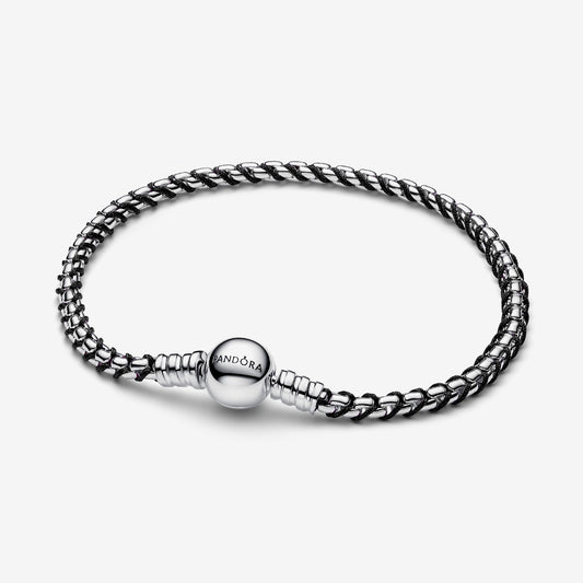 Black Cord Box Chain Bracelet, 21cm