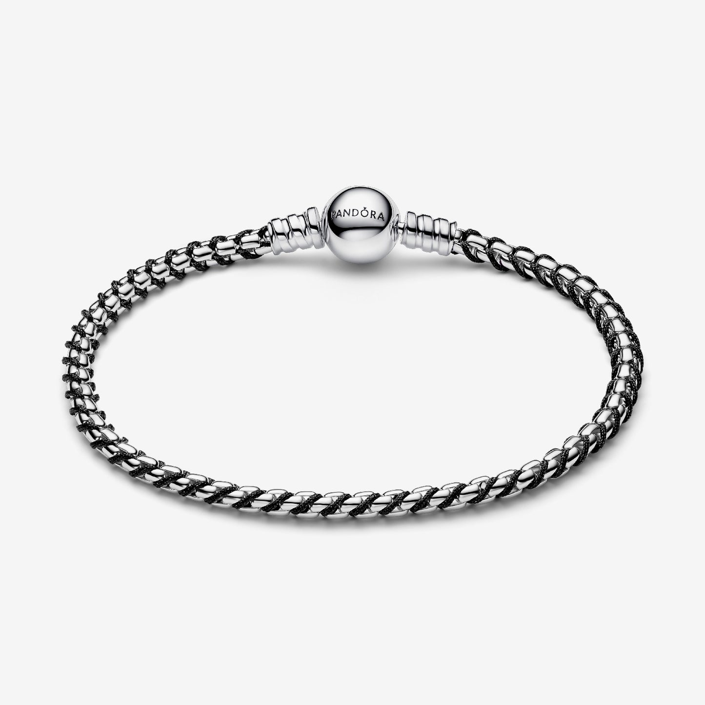 Black Cord Box Chain Bracelet, 21cm