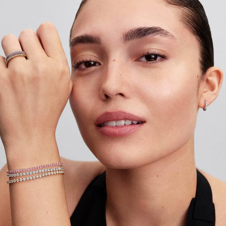 Pink Small Tennis Bracelet, 20cm