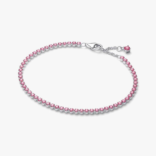 Pink Small Tennis Bracelet, 20cm