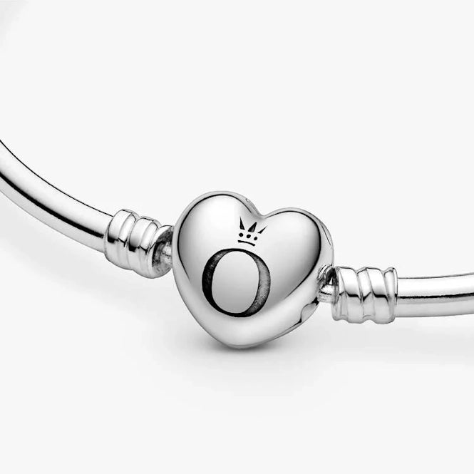 Moments Heart Clasp Bangle, 15cm