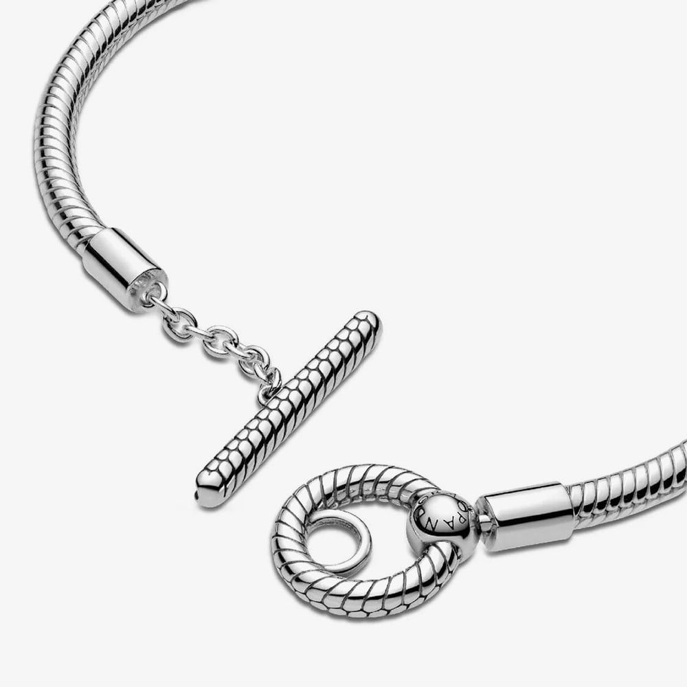 Moments T-Bar Snake Chain Bracelet, 17cm