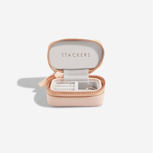 Blush Pink Zipped Petite Travel Jewellery Box