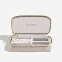 Taupe Zipped Medium Travel Jewellery Box