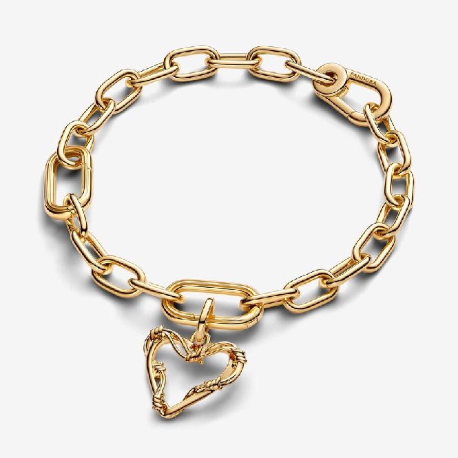 Pandora ME Gold Wire Heart Dangle Charms