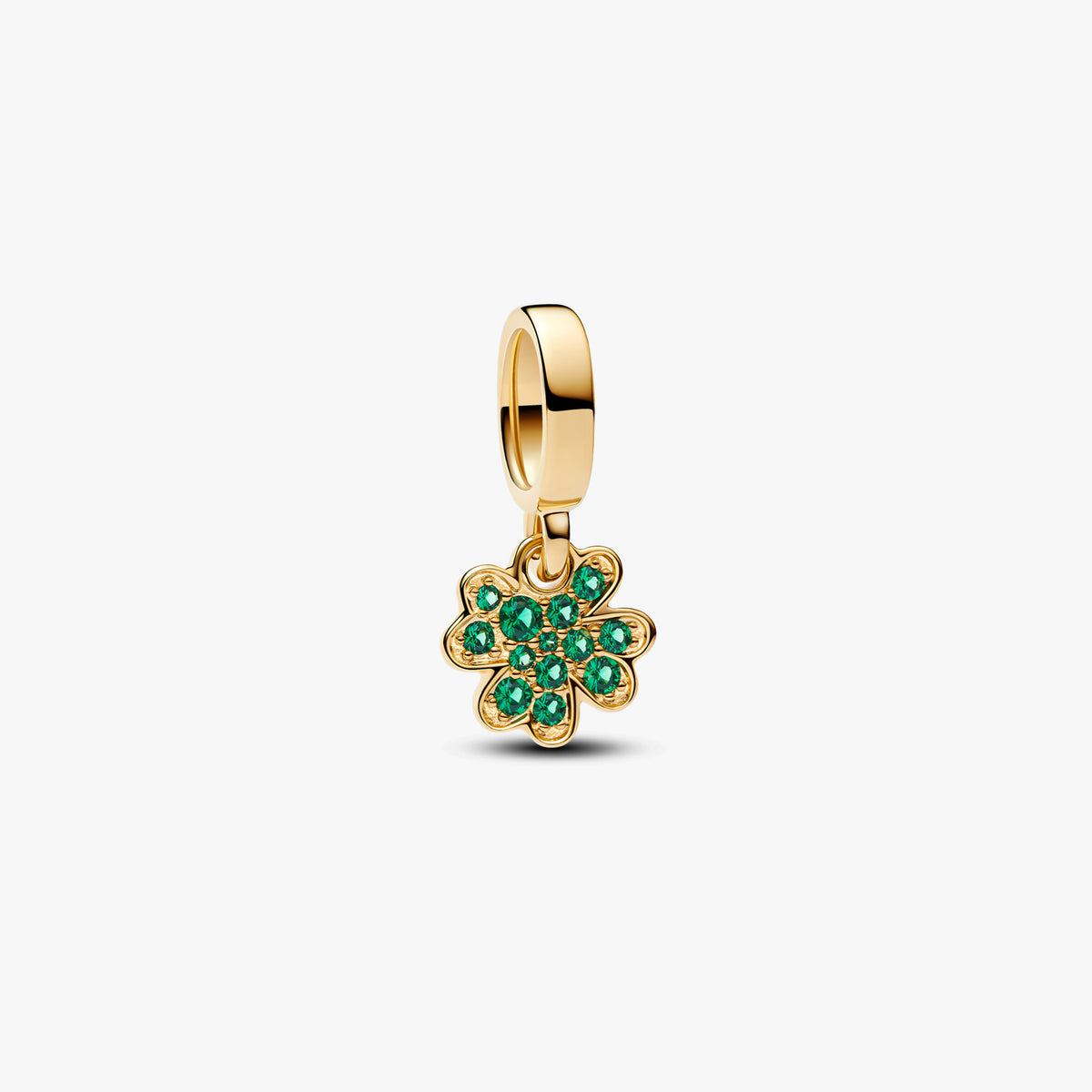 Gold Four-Leaf Clover Dangle Charm