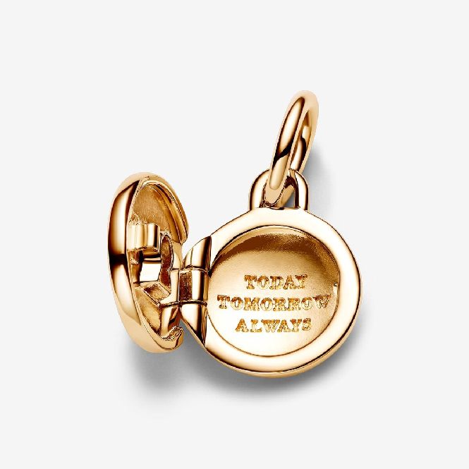 Pandora Gold Openable & Engravable Love Locket Dangle Charms