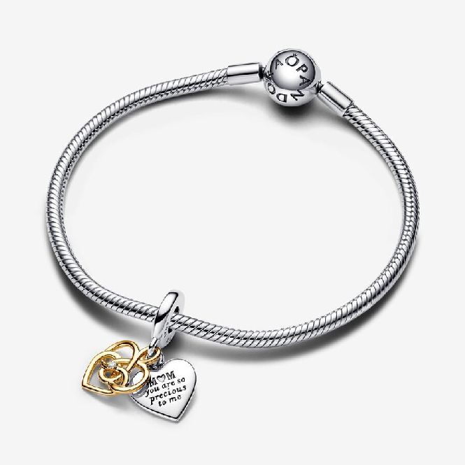 Lab-Grown Diamond Engravable Mum Double Dangle Charms