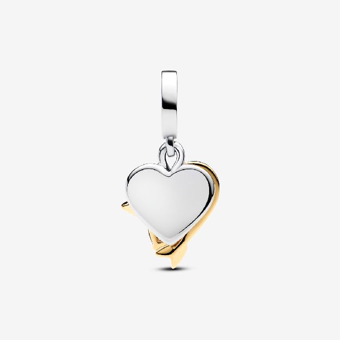 Pandora Engravable Heart & Arrow Double Dangle Charms