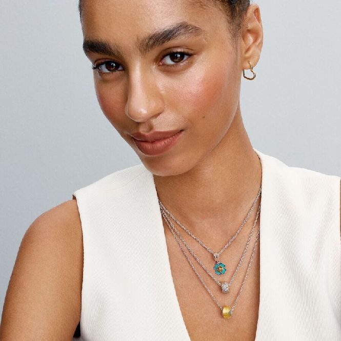 Spinnable Four Leaf Clover Lab-Grown Diamond Dangle Charms