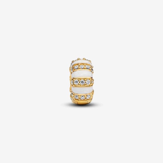 Pandora Gold Stones & Enamel Clip Charms