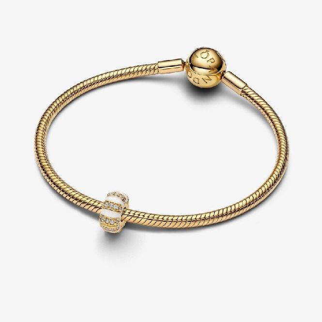 Pandora Gold Stones & Enamel Clip Charms