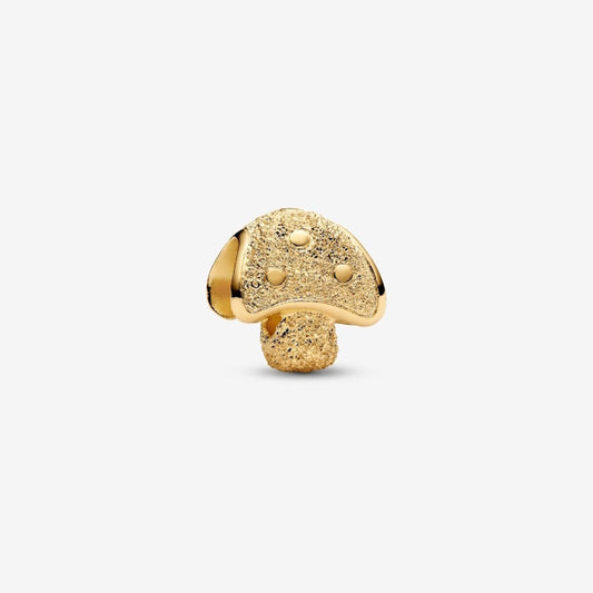 Gold Textured Mushroom Mini Charms