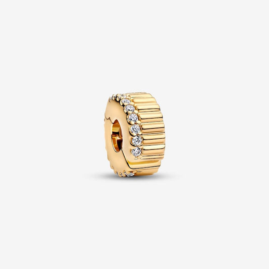 Gold Ribbed Clip Charms