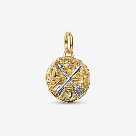 ME Gold Crossing Arrows Medallion Charms