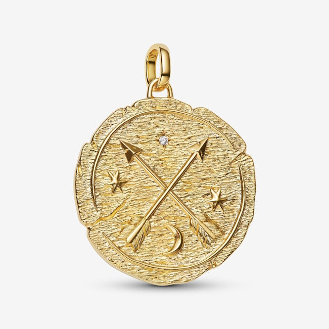 ME Gold Crossing Arrows Oversized Medallion Charms