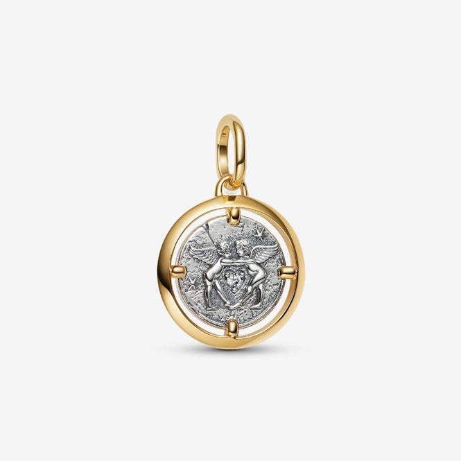 ME Two Tone Cupids Medallion Charms
