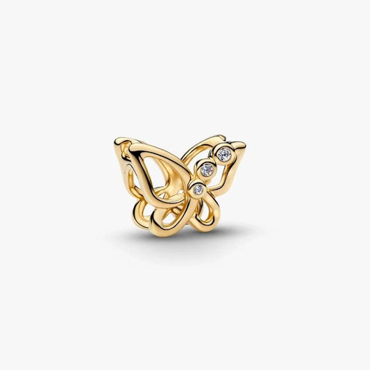 Gold Butterfly Openwork Charms