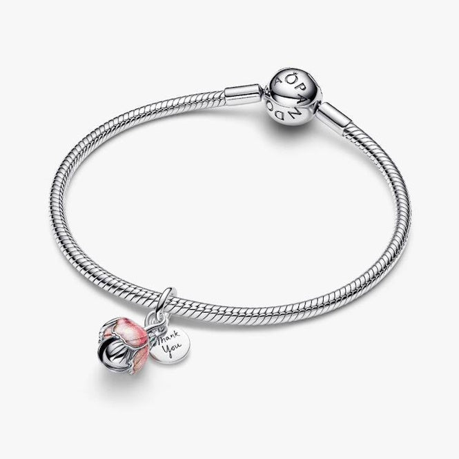 Pandora Two-Tone Blooming Flower Dangle Charms