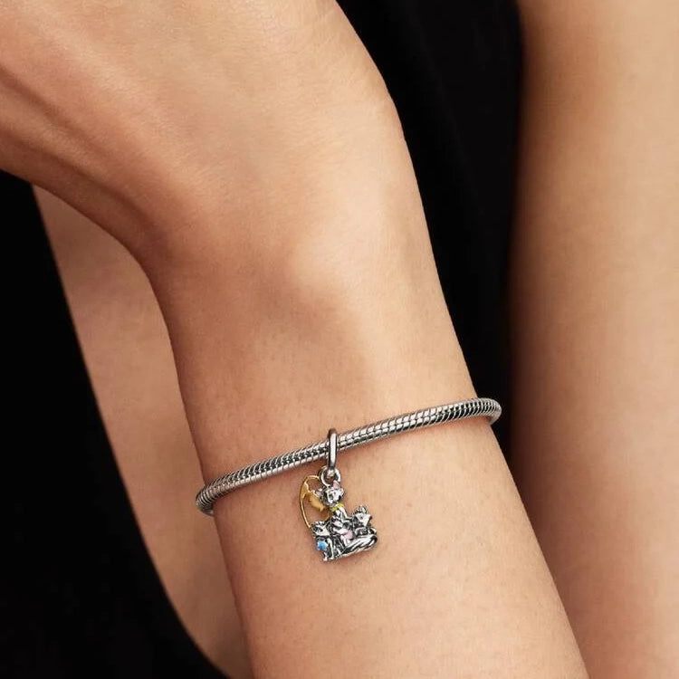 Pandora Disney Aristocats Duchess & Kittens Dangle Charms