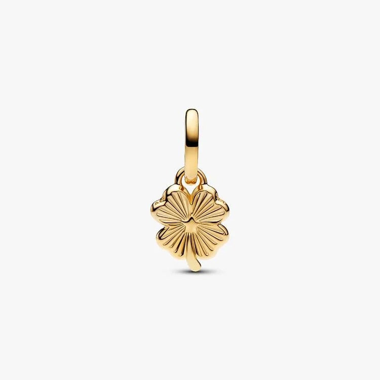 ME Gold White Lucky Clover Dangle Charms