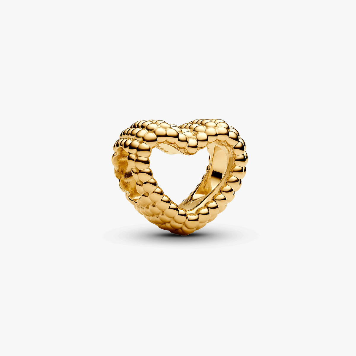 Pandora Gold Beaded Open Heart Charms