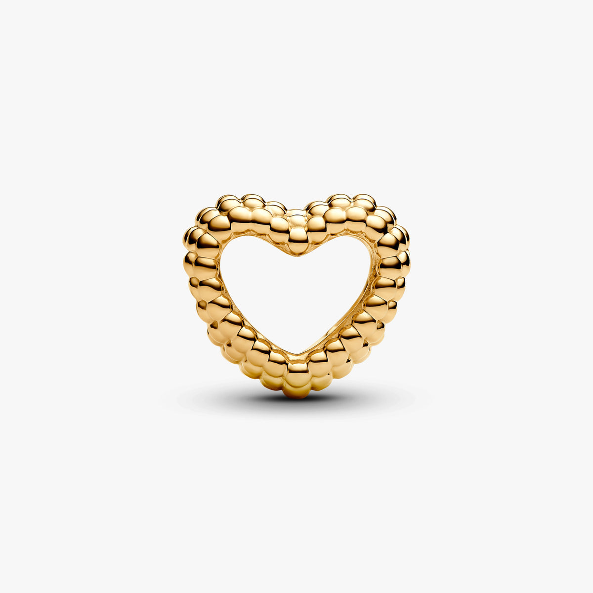 Pandora Gold Beaded Open Heart Charms
