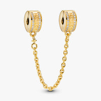 Gold Logo Safety Chain Clip Charms